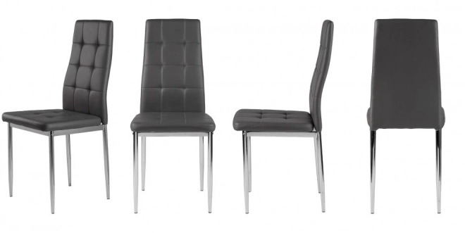 Set 4 modernih sivih stolica s prošivenim sjedalom