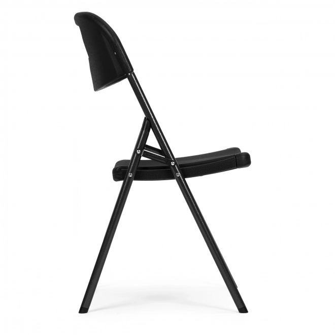 Set 2 sklopivih stolica ModernHome, metalna konstrukcija, HDPE, crna