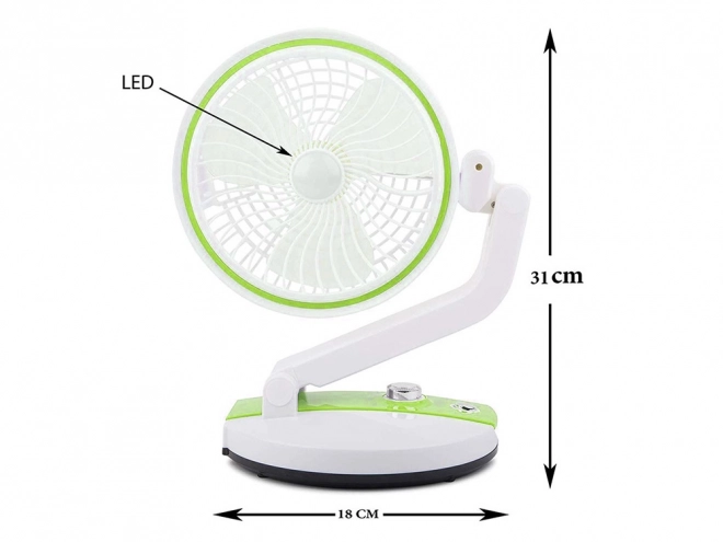 Prijenosni sklopivi ventilator s LED svjetlom