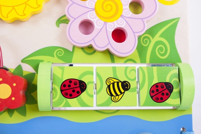 Bigjigs Baby Drvena motorika ploča cvjetovi