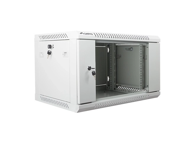 Zidni ormarić 19'' 6U 600x450 mm Siva s Ostakljenim Vrata