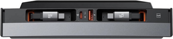 Razdjelnik za auto Baseus T‑Space USB‑C/USB‑A s izvlačnim kabelima za TESLA, 45 W, crni