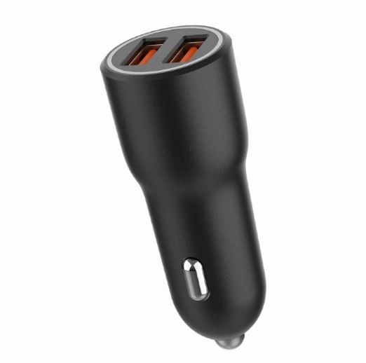 Punjač za auto 2xUSB-A QC3.0 36W crna