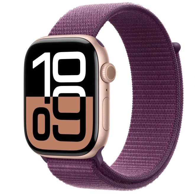 Apple Watch Serija 10 GPS 46 mm ružičasto zlato, sportski remen u boji šljive
