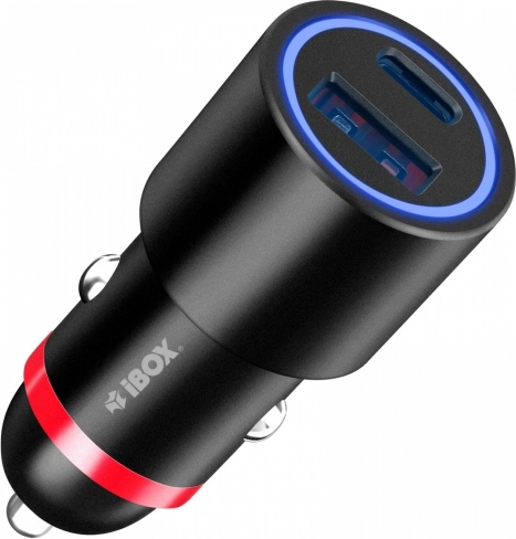 Autopunjač IBOX 48 W USB‑A + USB‑C (PD 3.0, QC 3.0)