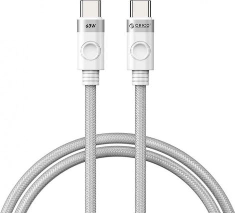 Orico USB‑C na USB‑C punjački kabel 60 W, bijeli