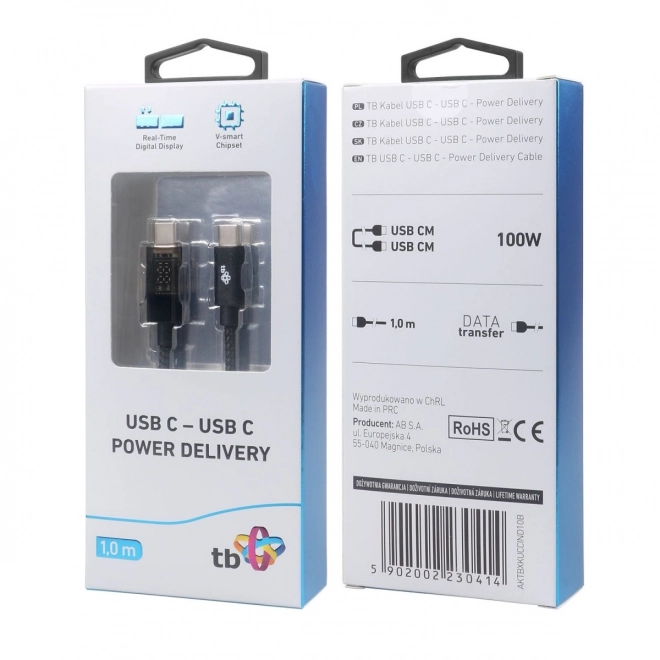 USB-C na USB-C kabel s LED indikatorom punjenja (1 m, 100 W)