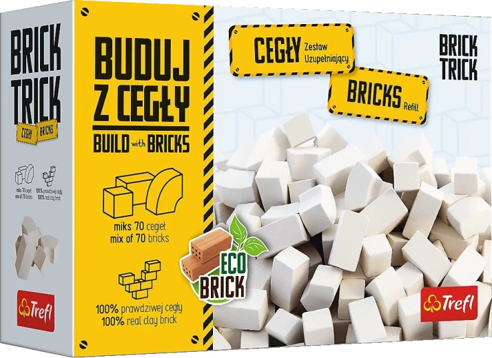 Trefl Brick Trick pakiranje bijelih ciglica, mix 70 kom