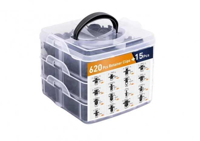 Set auto pričvrsnih ručki u organizatoru 16 veličina PVC 620 kom