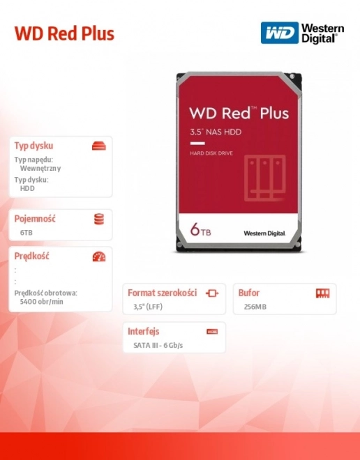 WD Red Plus 6TB Tvrdi Disk 3,5"