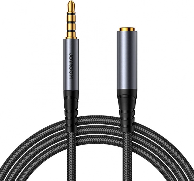 Joyroom produžni audio kabel 3,5 mm jack (muško–žensko), opleten, 1,2 m, crni