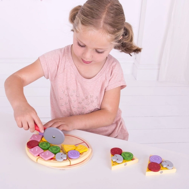 Bigjigs Toys Drvena pizza za rezanje