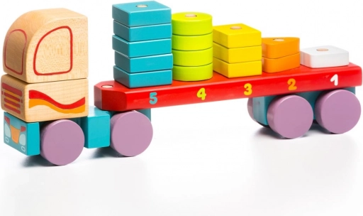 Drvena slagalica CUBIKA Kamion s geometrijskim oblicima