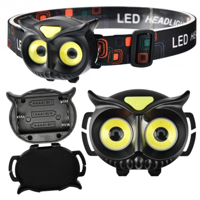 Dječja LED čeona lampa Sova