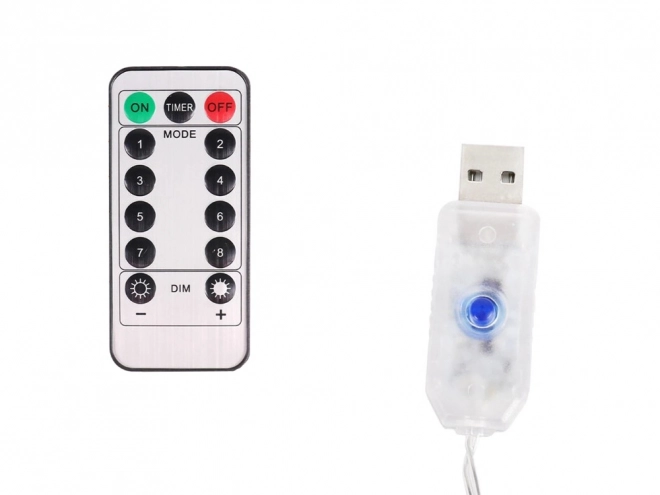 Božićna svjetlosna zavjesa s zvijezdama na USB