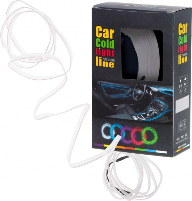 Ambijentalna LED rasvjeta za auto USB / 12 V, traka 5 m – Bijela