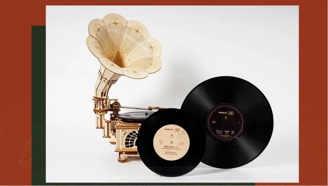 Rokr 3D drvene puzzle Klasični gramofon