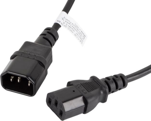 Produžni napojni kabel LANBERG IEC C13 – C14, 1,8 m, crni