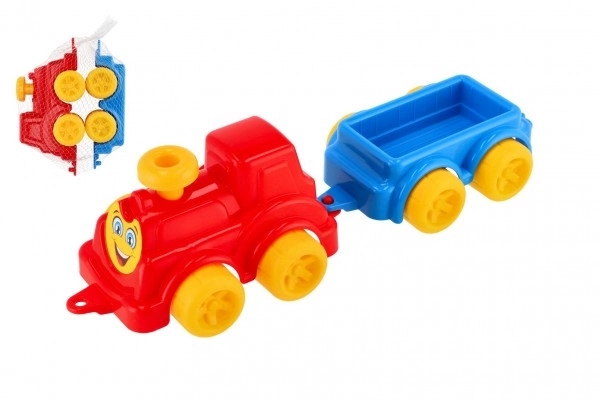 Lokomotiva/Vlak s vagonom 41cm plast u mrežici 21x13x22cm 12m+