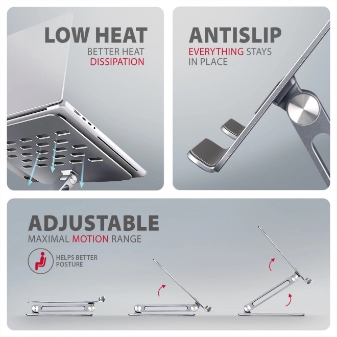 Stalak za prijenosno računalo AXAGON STND-LQ od aluminija, 10-16", podesivi kut