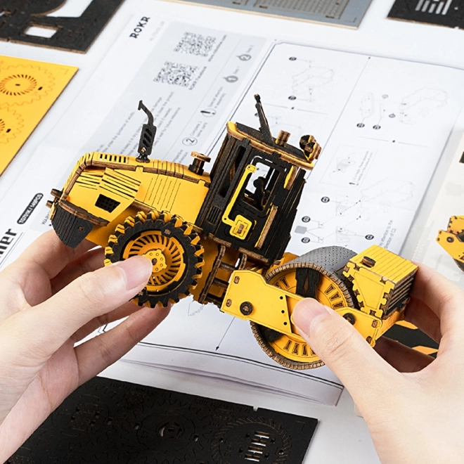 RoboTime drvene 3D puzzle - Cestovni valjak