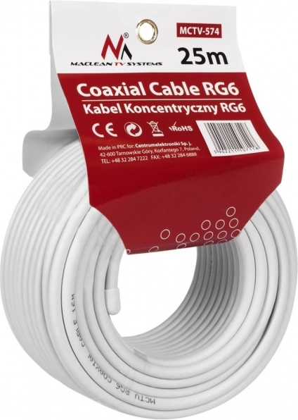 Koaksijalni satelitski kabel RG6 25 m 1.0 CCS MACLEAN