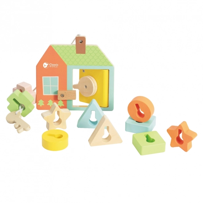Classic World Montessori drvena igračka ključevi i vrata 11 kom