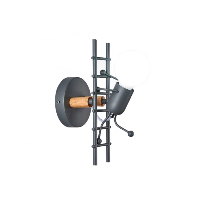Zidna lampa Loft Humanoid crna