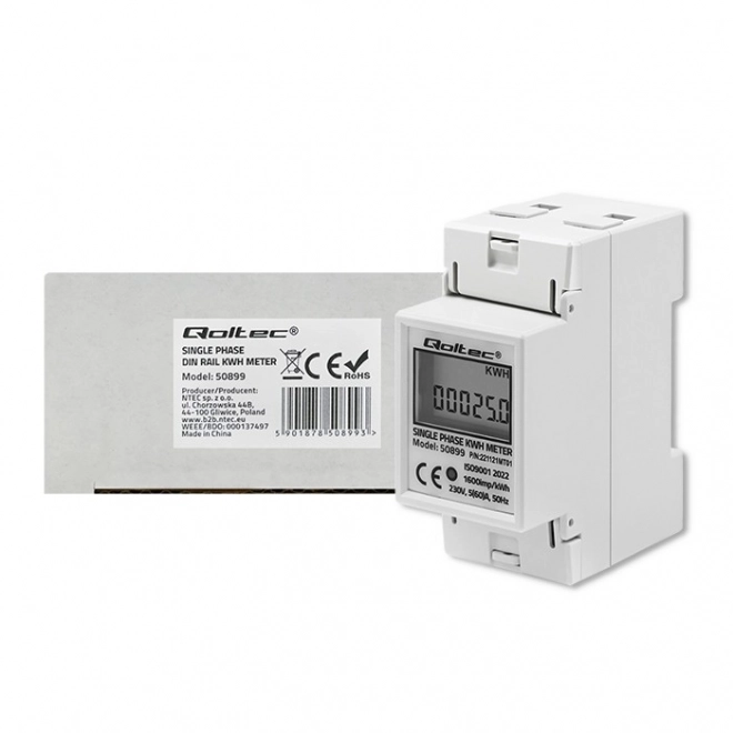Jednofazni elektronički elektromjer | DIN šina | 230V | LCD | 2P