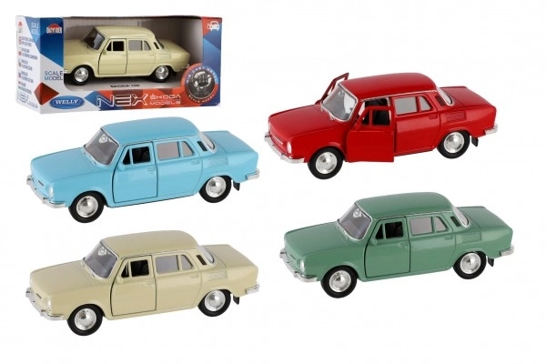 Auto Welly Škoda 100 metal/plastika 11cm 1:34 slobodan hod mogućnost 4 boje 15x7x7cm