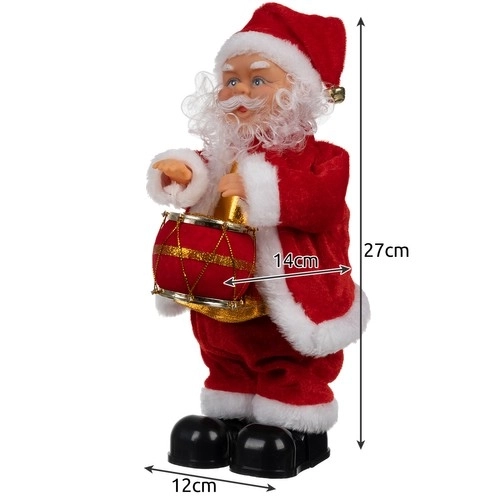 Figura Djed Božićnjak koja svira i pjeva 30 cm