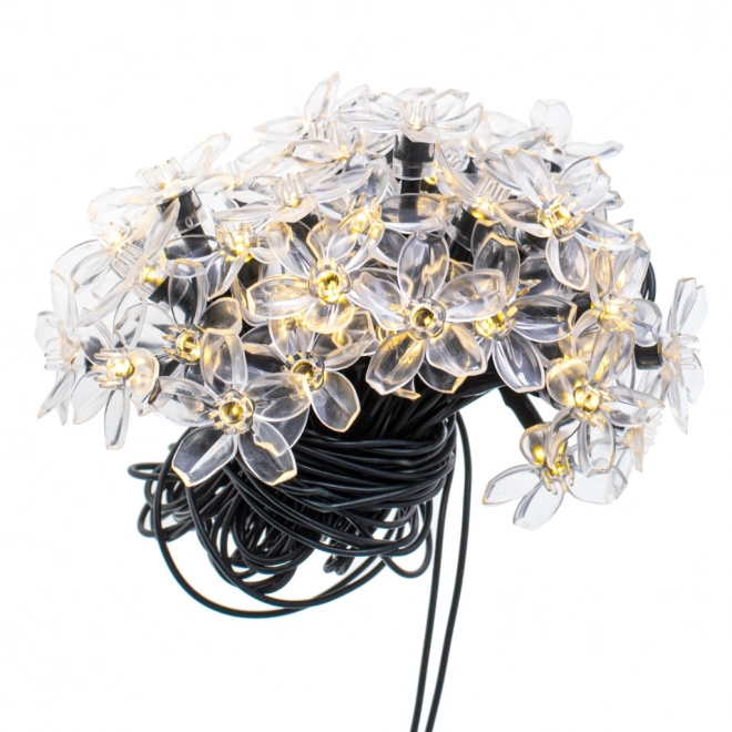 Solarnu vrtno cvjetno osvjetljenje 7m 50LED topla bijela