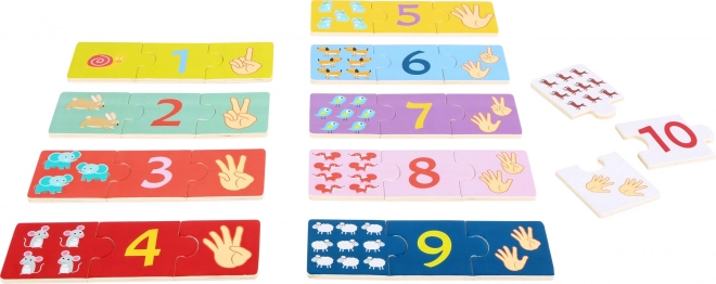 SMALL FOOT drvene edukativne puzzle – brojanje 1–10
