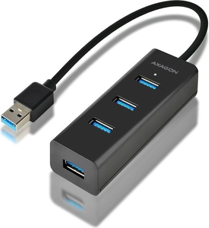 axagon hue-s2b četveroulazni usb 3.2 gen 1 hub s punjenjem, kabel 30 cm, micro usb napajanje