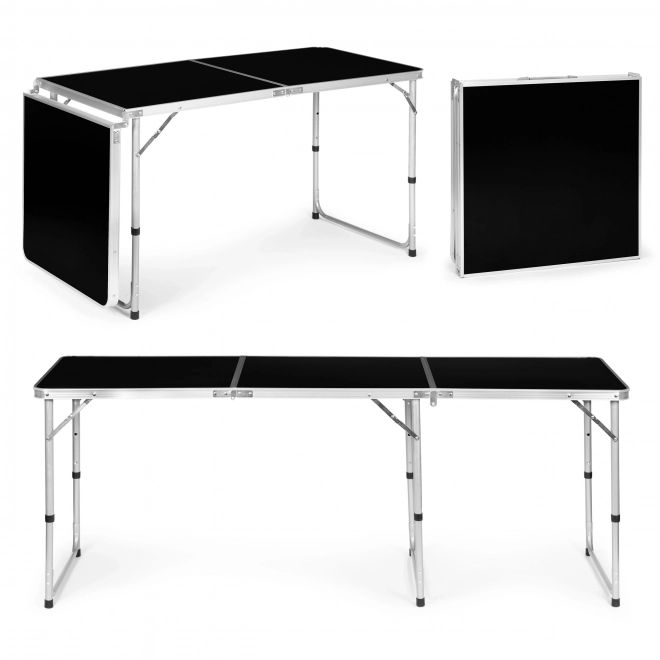 Prijenosni stol sklopivi za kampiranje crna ploča 180 x 60 cm