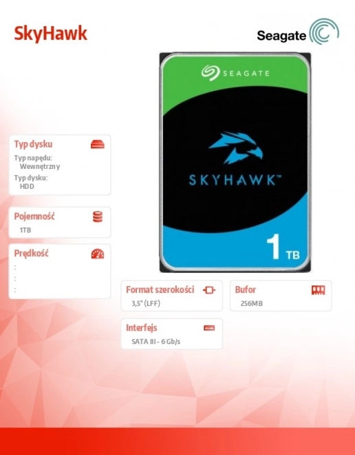 Tvrdi disk 3,5 inča SkyHawk 1TB