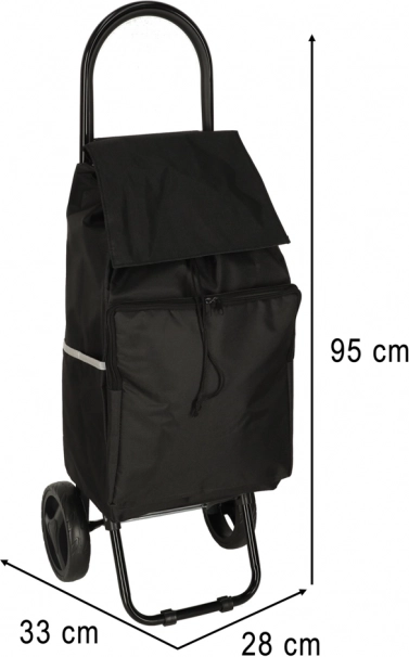 crna košarica na kotačima s okvirom
