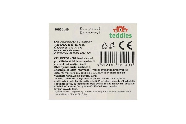 Kotačić prstni vijčani 10 cm plast 3 boje na kartici 17x21x4 cm