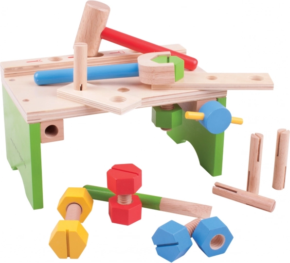 Set za radni stol s alatom i čekićem Bigjigs Toys