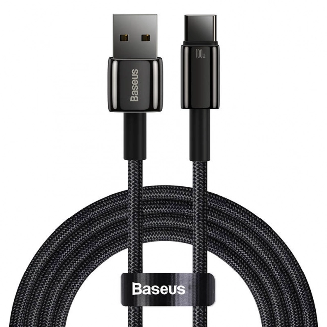 Kabel Baseus Tungsten Gold USB na USB-C, 100 W, 2 m crni