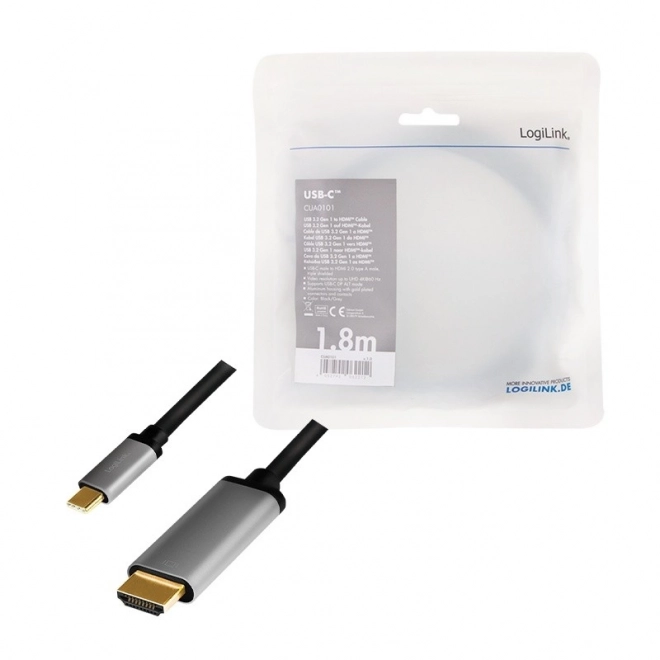 Kabel USB-C na HDMI 4K 60Hz 1.8m LogiLink