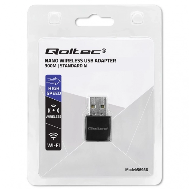 Bežični Mini Adapter WiFi Qoltec USB 2.0 300Mbps