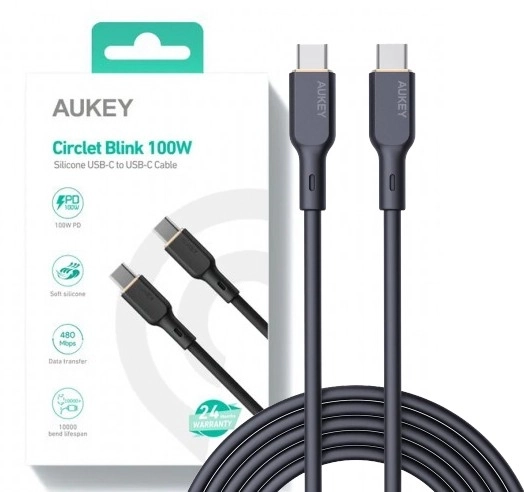Silikonski USB-C na USB-C kabel 1,8 m 100W AUKEY