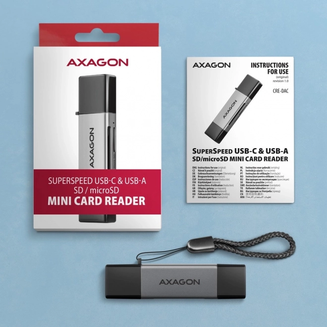 Vanjski čitač kartica CRE-DAC USB3.2 Gen 1 Type-C + Type-A SD/microSD