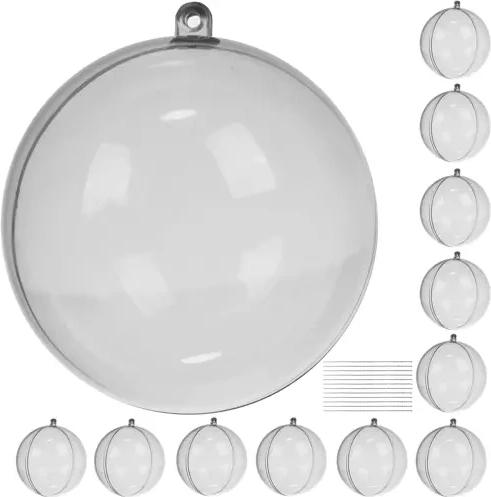 Prozirne sklopive božićne kuglice 8 cm – set 12 kom RUHHY