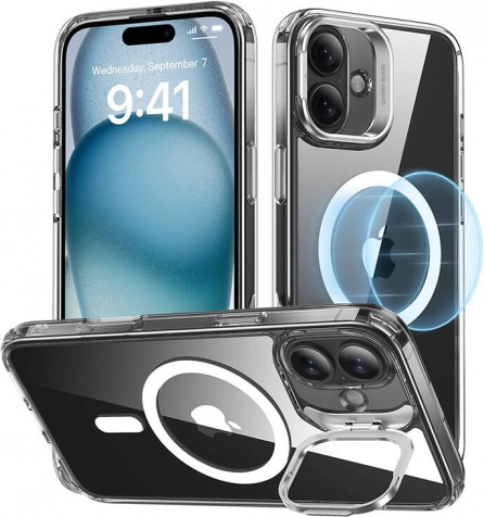 ESR Classic Hybrid HaloLock prozirna maskica sa stalkom za iPhone 16 – prozirno