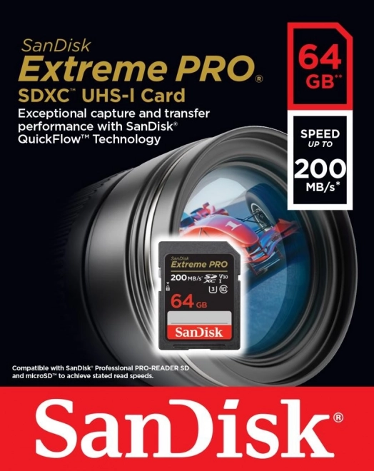 Memorijska kartica SANDISK EXTREME PRO SDXC 64GB 200/90 MB/s UHS-I U3 (SDSDXXU-064G-GN4IN)