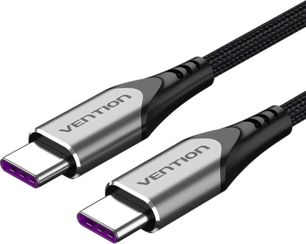 USB‑C kabel Vention 1,5 m, PD 100 W, najlonski, sivi