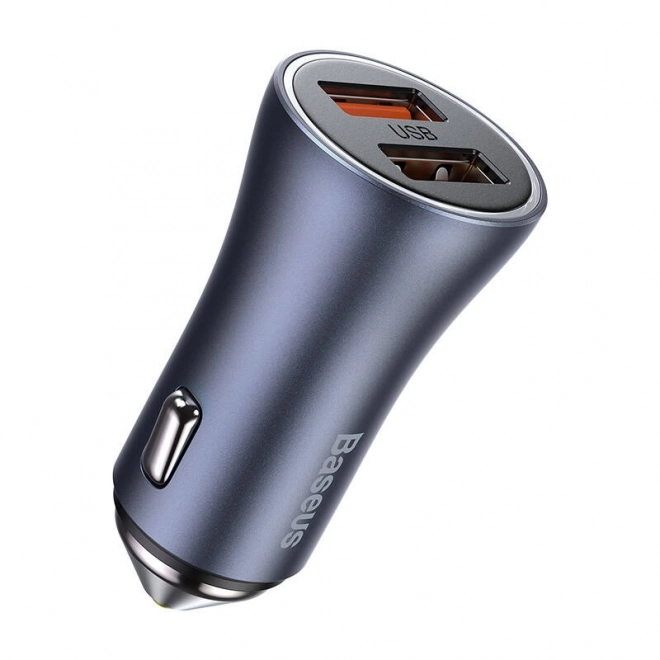 Punjač za auto Baseus s dvostrukim USB i USB-C kabelom