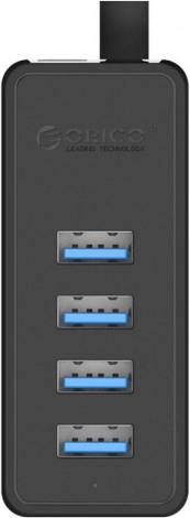 ORICO USB 3.0 hub 4× USB s vanjskim napajanjem (crni)